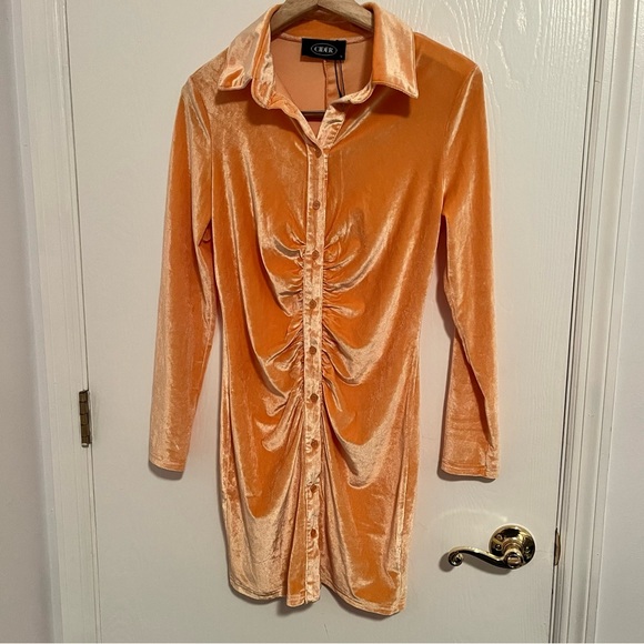 NWT Orange Cider Gathered Velvet
Dress - Picture 7 of 7